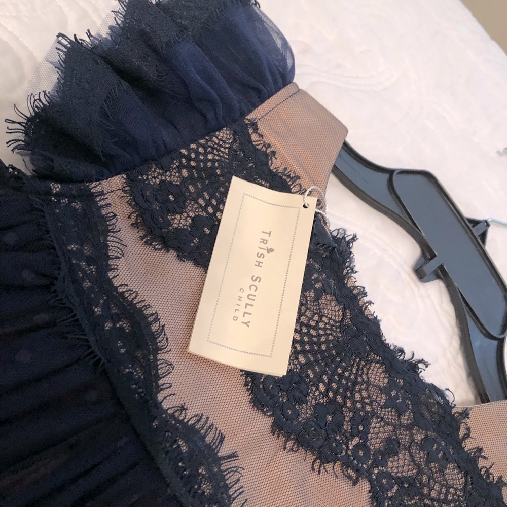 NWT Girls Trish Scully Navy lace dress size 7